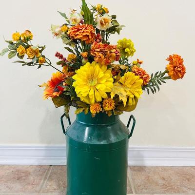 Floral Arrangement Tin Milk Can