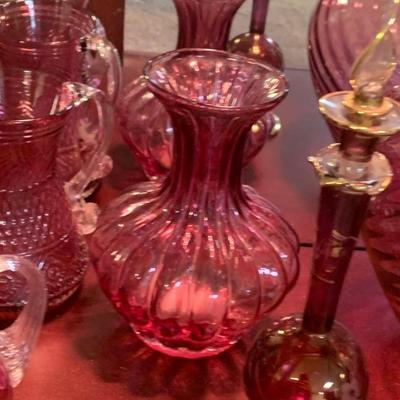 Large Lot - Vintage Cranberry Glass Collection (Case is different lot)