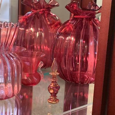 Large Lot - Vintage Cranberry Glass Collection (Case is different lot)