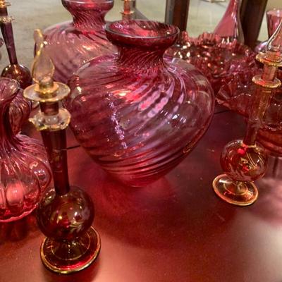 Large Lot - Vintage Cranberry Glass Collection (Case is different lot)