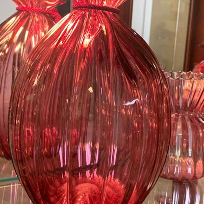 Large Lot - Vintage Cranberry Glass Collection (Case is different lot)