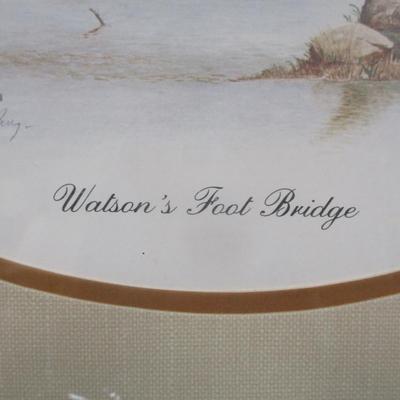 Frame Art Watson's Foot Bridge by E. Howard Burger Signed Approx 22