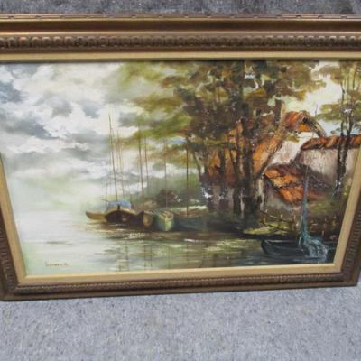 Canvas Framed Painting Approx 46