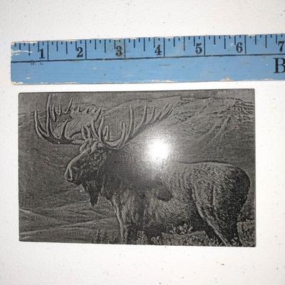 Three laser art tiles - two elk one moose