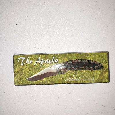 New pocketknives- "The Apache" and the " Eagle eye II" and three vintage bottles