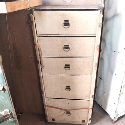 Antique travel wardrobe trunk by Henry Likly & Co.