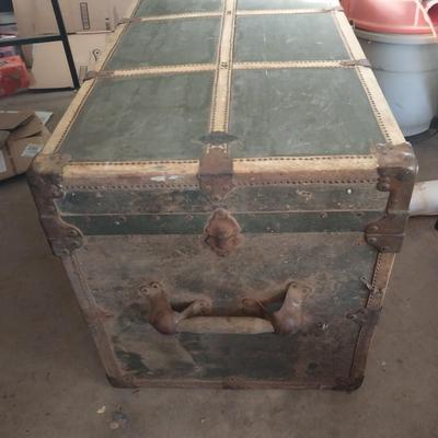 Antique travel wardrobe trunk by Henry Likly & Co.