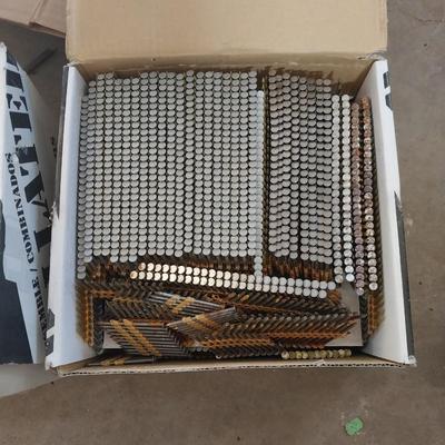 Two boxes with 2-3/8 Grip rite framing nails for nail gun
