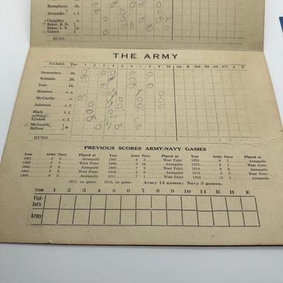 1919 Navy vs Army Baseball Scorecard & Ticket