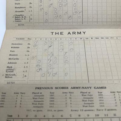 1919 Navy vs Army Baseball Scorecard & Ticket
