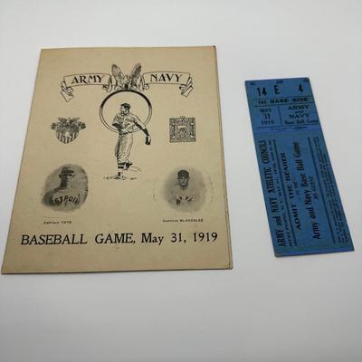 1919 Navy vs Army Baseball Scorecard & Ticket