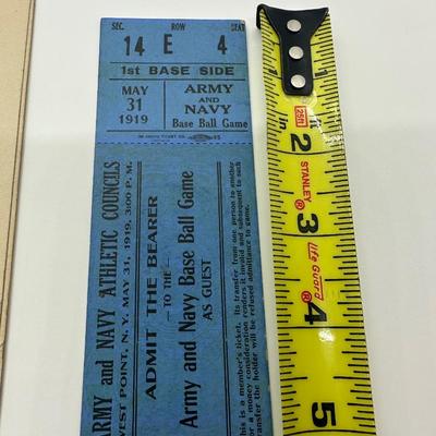 1919 Navy vs Army Baseball Scorecard & Ticket