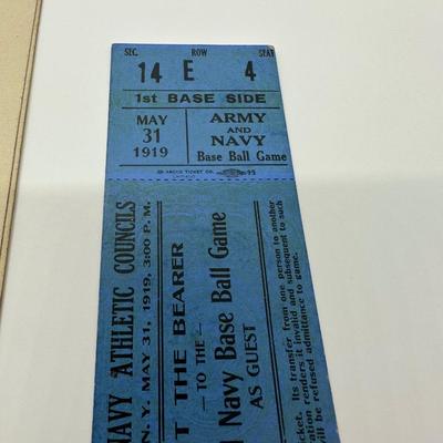 1919 Navy vs Army Baseball Scorecard & Ticket
