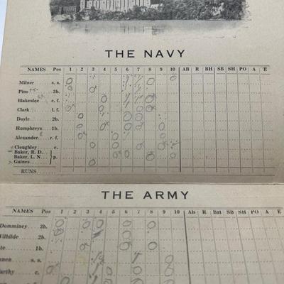 1919 Navy vs Army Baseball Scorecard & Ticket