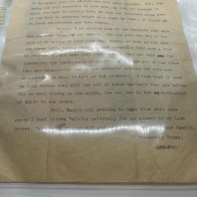 Soldiers Letter w/ Memorabilia