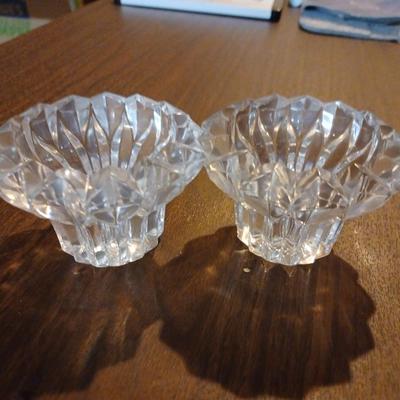 Vintage clear crystal glass candle holder
