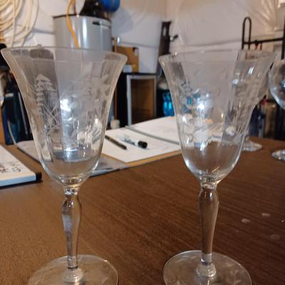 2 Vintage Wine Glasses