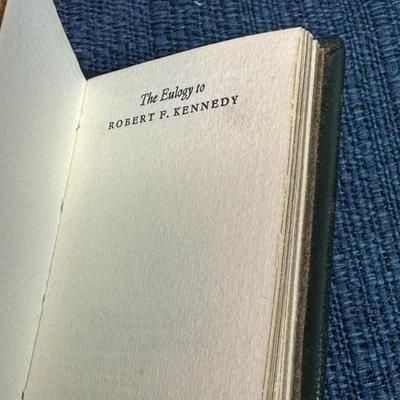 Lot 22 Kennedy pins and RFK Aulogy mini book