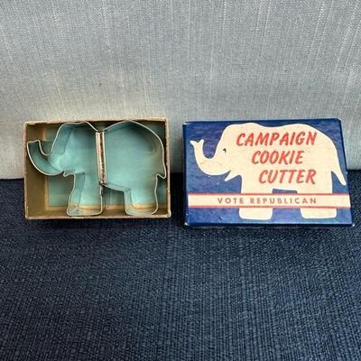 Lot 23  JFK desk set, sharpener, GOP cookie cutter