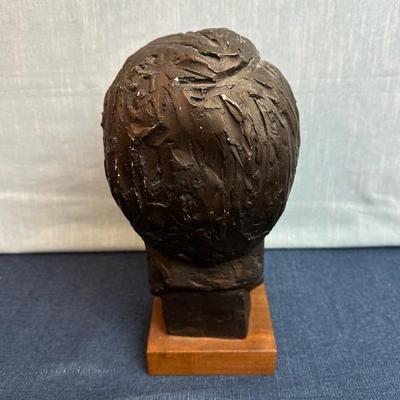 Lot 25 Robert Kennedy Resin bust on wood base