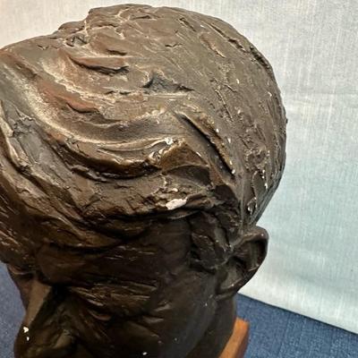 Lot 25 Robert Kennedy Resin bust on wood base