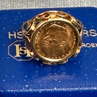 Lot 27 JFK  585 Gold ring