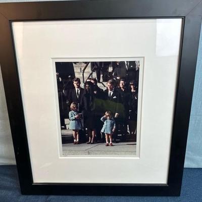 Lot 34 Framed John John Saluting Photo  21 x 24 inches