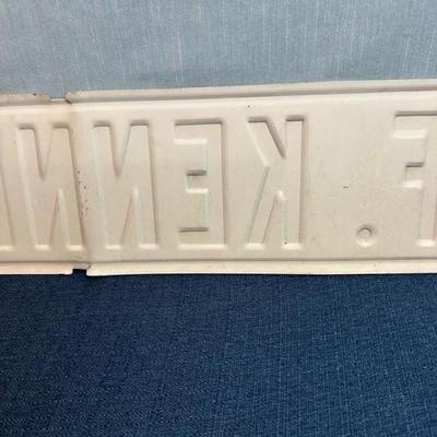 Lot 36  Metal J.F. Kennedy Av. Sign