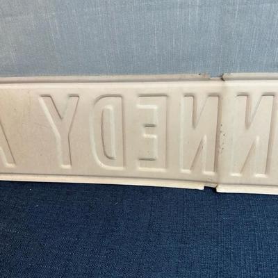 Lot 36  Metal J.F. Kennedy Av. Sign