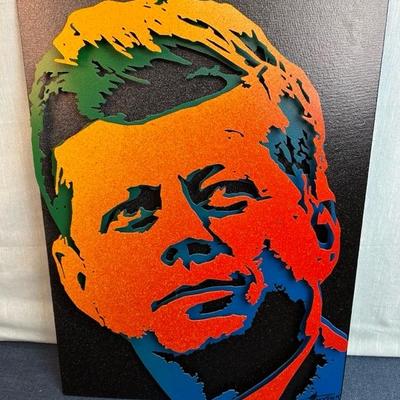 Lot 40   JFK 3D Metal Art by Alan Derrick 