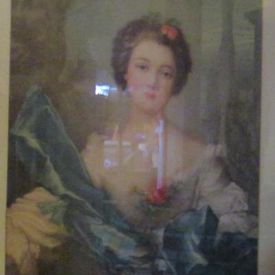 Framed Print of 'Mademoiselle de Blives' by Jean Marc Nattier- Approx 28