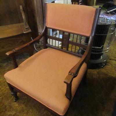 Wooden Frame Accent Chair with Upholstered Seat and Back