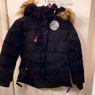 Canada Weathergear Teens Coat Small 7 / 8 Black Removable Faux Fur Trim on Hood