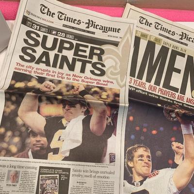 New Orleans Saints Super Bowl Times Picayune Newspapers Set of TWO