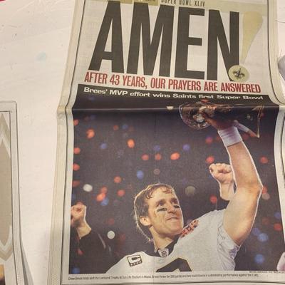 New Orleans Saints Super Bowl Times Picayune Newspapers Set of TWO