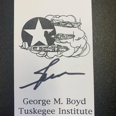 George M. Boyd, WWII Tuskegee Airman, signed promo card
