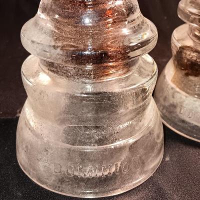 Clear glass Insulators - Hemingray - Dominion - Whitall Tatum No.1