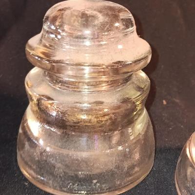 Clear glass Insulators - Hemingray - Dominion - Whitall Tatum No.1