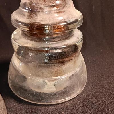Clear glass Insulators - Hemingray - Dominion - Whitall Tatum No.1