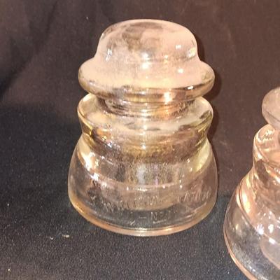 Clear glass Insulators - Hemingray - Dominion - Whitall Tatum No.1