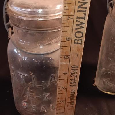 Three Antique jars with lids