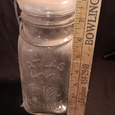 Three Antique jars with lids