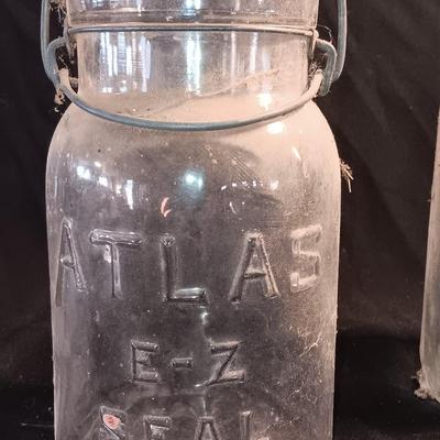 Three Antique jars with lids