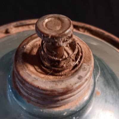 Antique glass kerosene jug by Cleveland Metal Products