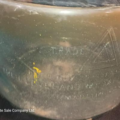 Antique glass kerosene jug by Cleveland Metal Products