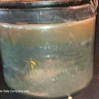 Antique glass kerosene jug by Cleveland Metal Products