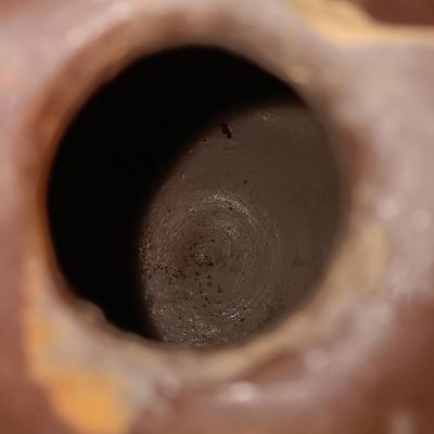 Primitive crock jug and old two-toned crock