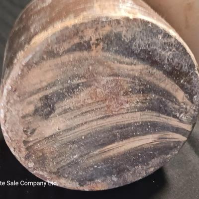 Primitive crock jug and old two-toned crock