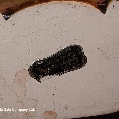 Norcrest Japan ceramic tea light lantern with a green USA 4004 marked square planter.