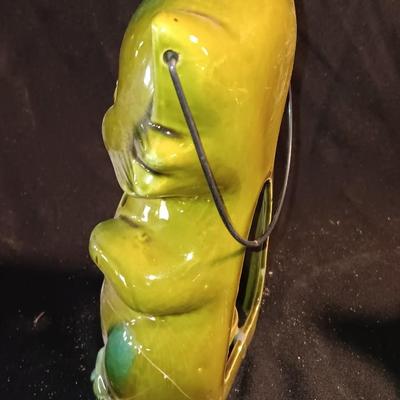 Norcrest Japan ceramic tea light lantern with a green USA 4004 marked square planter.